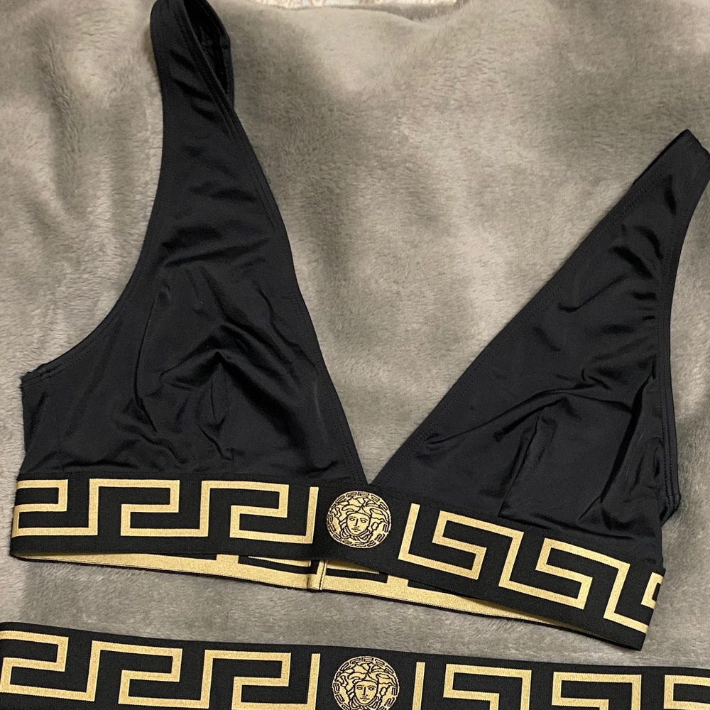 Versace Greca border triangle bikini top size 4IT